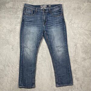 BKE Tyler Straight Leg Jeans Mens 36R 34x32 Blue Denim Stretch Cowboy